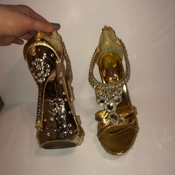 Gold Celeste Heels - Picture 3 of 8